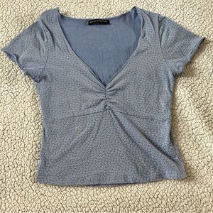 Brandy Melville Blue Floral Daisy Gina Top